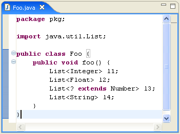 Example with four different parameterized instantiations of List