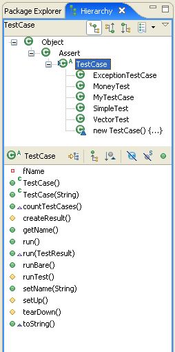 Type hierarchy view