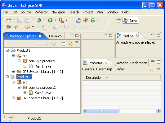 Created Java projects in Workspace