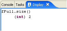 Display view showing evaluation result: (int) 2