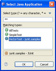 Type selection dialog