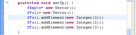 VectorTest.java editor showing added breakpoint