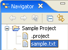 Two views with tabs, navigator view active
