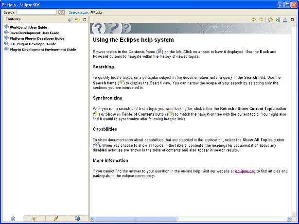 Help window