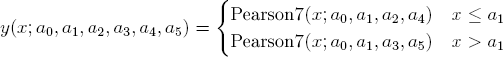 Type in program "info SplitPearson7" to see the formula.
